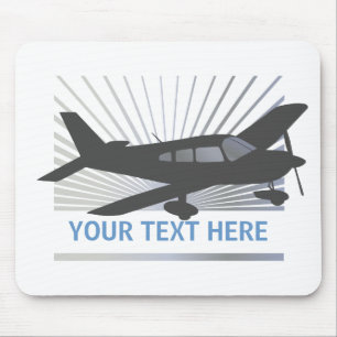 Alfombrilla De Ratón Texto del personalizar - aeroplano del ala baja