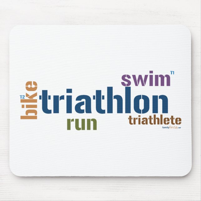 Alfombrilla De Ratón Texto del Triathlon (Frente)