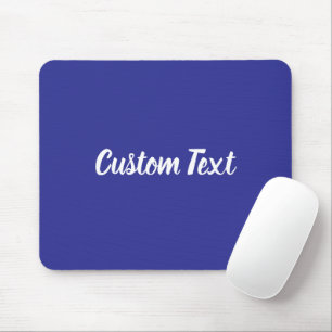 Alfombrilla De Ratón Texto personalizado en azul con escritura blanca