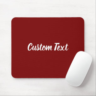 Alfombrilla De Ratón Texto personalizado en rojo intenso con letra blan