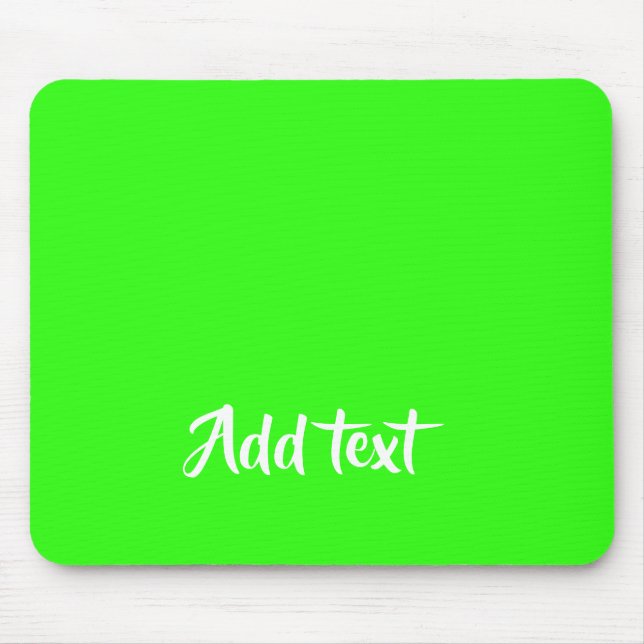 Alfombrilla De Ratón texto personalizado verde claro plano (Frente)