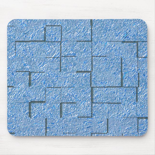 Alfombrilla De Ratón Textura azul silvestre con efecto mosaico y reliev (Frente)