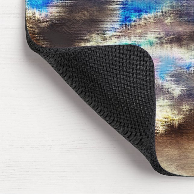 Alfombrilla De Ratón Textura azul y marrón manchada en una madera rugos (Esquina)