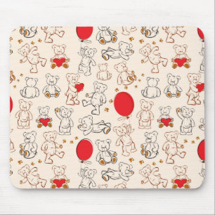 Alfombrilla De Ratón Textura con los osos de peluche