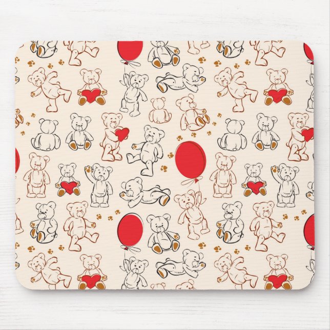 Alfombrilla De Ratón Textura con los osos de peluche (Frente)