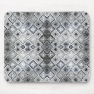 Alfombrilla De Ratón Textura de celosía abstracta geométrica plateada y