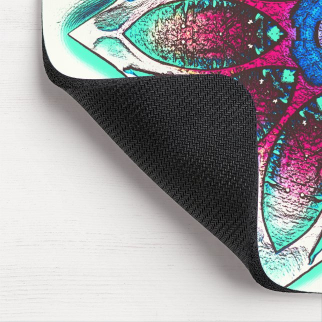 Alfombrilla De Ratón Textura de flor de dibujo de tinta metálica de cia (Esquina)