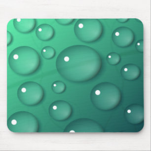 Alfombrilla De Ratón Textura de lluvia verde azulada