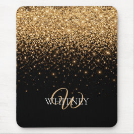 Alfombrilla De Ratón Textura de lujo elegante con brillo dorado       
