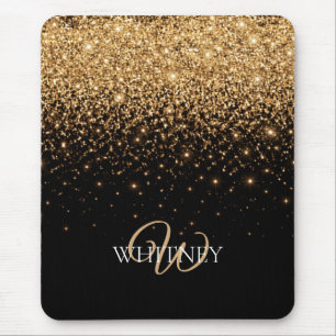 Alfombrilla De Ratón Textura de lujo elegante con brillo dorado