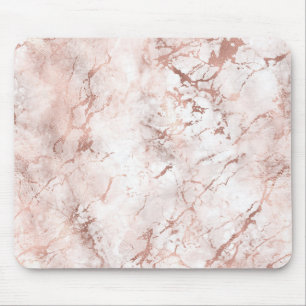 Alfombrilla De Ratón Textura de mármol falso rosa blanco dorado
