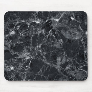 Alfombrilla De Ratón Textura de mármol negra