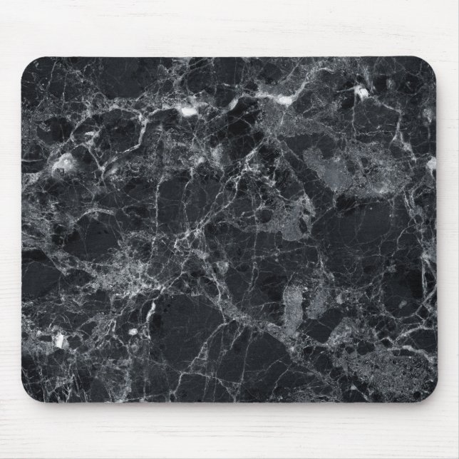 Alfombrilla De Ratón Textura de mármol negra (Frente)