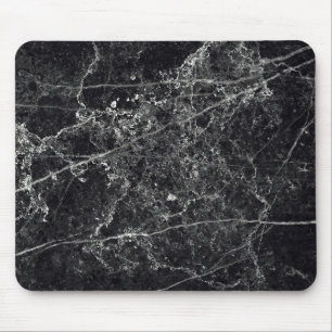 Alfombrilla De Ratón Textura de mármol negro
