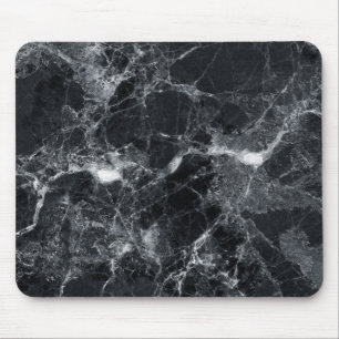 Alfombrilla De Ratón Textura de mármol negro