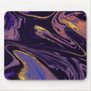 Alfombrilla De Ratón Textura de mármol violeta dorado genial