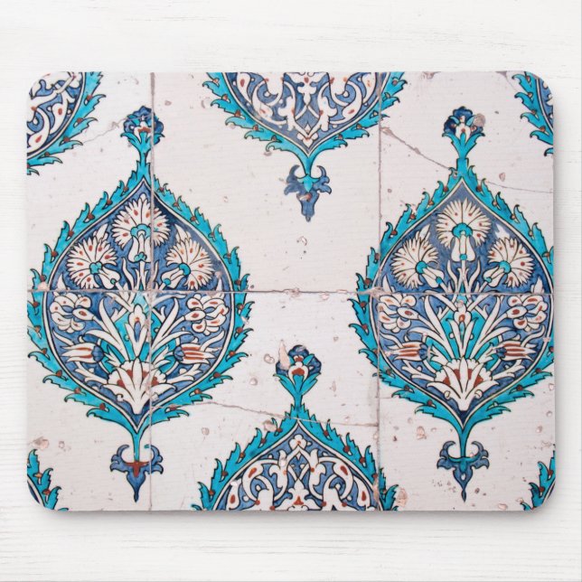 Alfombrilla De Ratón textura de mosaico floral de la teja del pavo de (Frente)