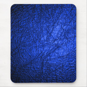 Alfombrilla De Ratón Textura moderna de cuero azul Faux