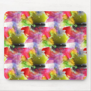 Alfombrilla De Ratón Textura roja, acuarela amarilla del diseño