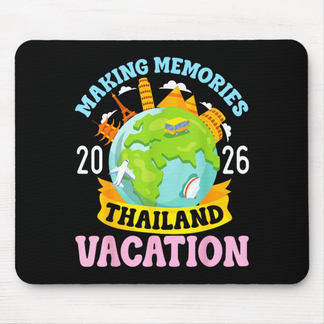 Alfombrilla De Ratón Thailand Vacation 2026 Travel Making Memories Fami (Frente)