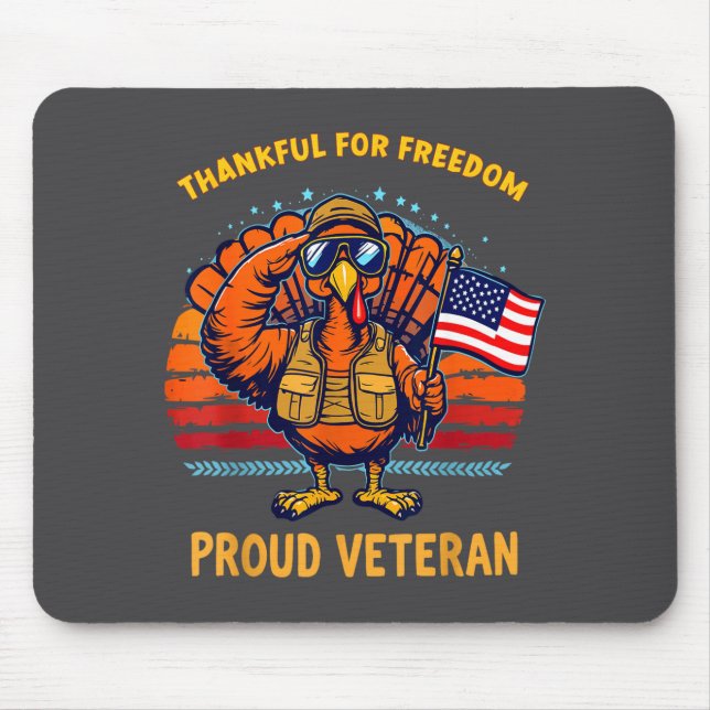 Alfombrilla De Ratón Thankful For Dom Proud Veteran Patriotic Thanksgiv (Frente)