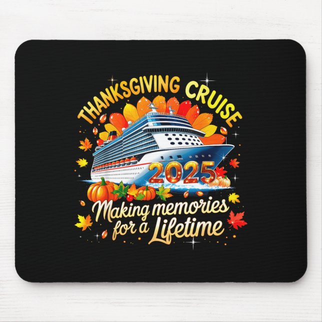 Alfombrilla De Ratón Thanksgiving Cruise 2025 Family Vacation Gift  (Frente)