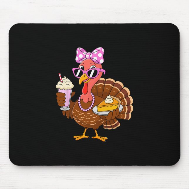 Alfombrilla De Ratón Thanksgiving For Women Turkey Drinking Coffee Leop (Frente)