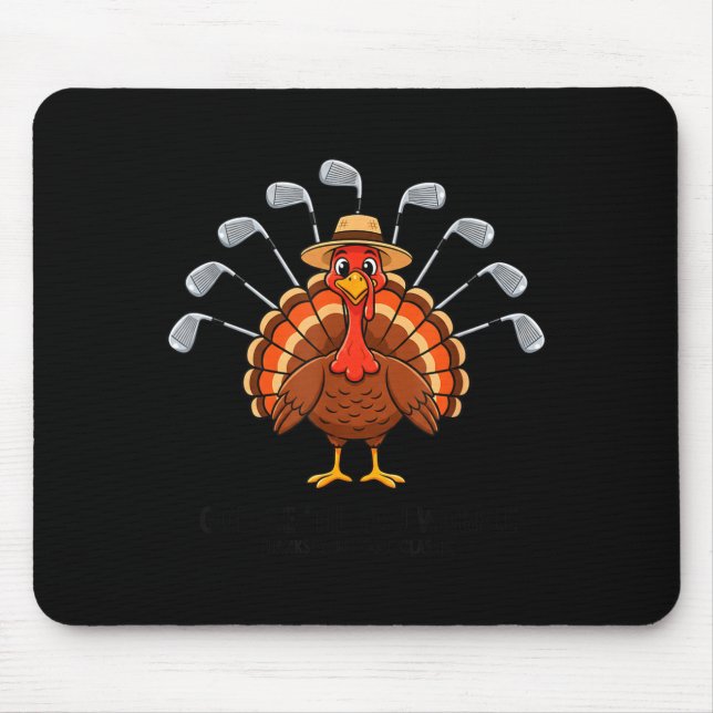 Alfombrilla De Ratón Thanksgiving Golf Turkey Funny Turkey Day Golf Cli (Frente)