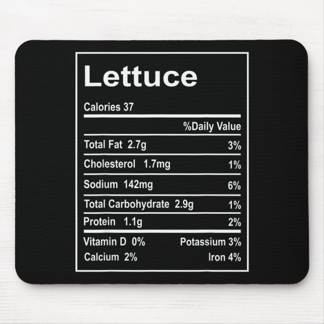 Alfombrilla De Ratón Thanksgiving Lettuce Nutrition Facts Men Women Chr (Frente)