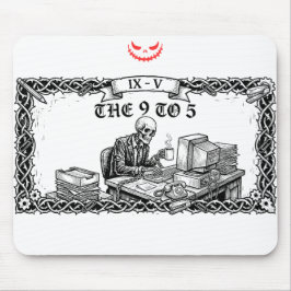 Alfombrilla De Ratón The 9 to 5 Tarot Card | Funny Skeleton Corporate 