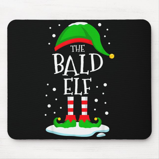 Alfombrilla De Ratón The Bald Elf Christmas Family Matching Xmas Group  (Frente)
