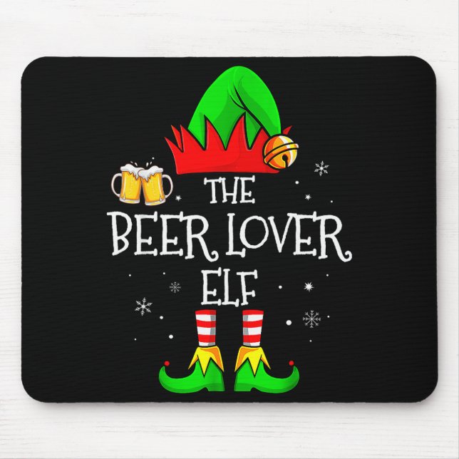 Alfombrilla De Ratón The Beer Lover Elf Matching Family Christmas Drink (Frente)