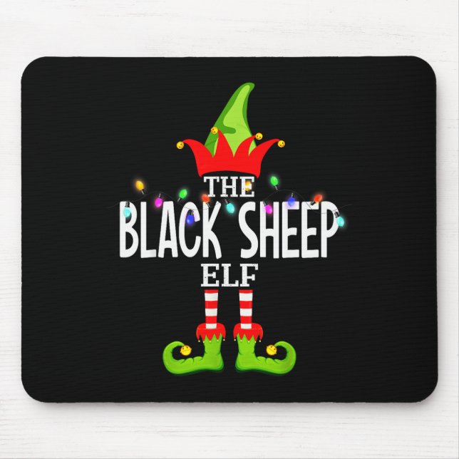 Alfombrilla De Ratón The Black Sheep Elf Christmas Matching Pajamas  (Frente)