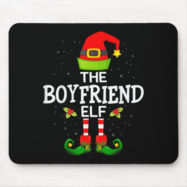 Alfombrilla De Ratón The Boyfriend Elf Christmas Family Matching Pajama (Frente)