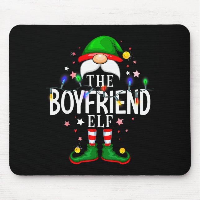 Alfombrilla De Ratón The Boyfriend Elf Christmas Family Pajama Party  (Frente)