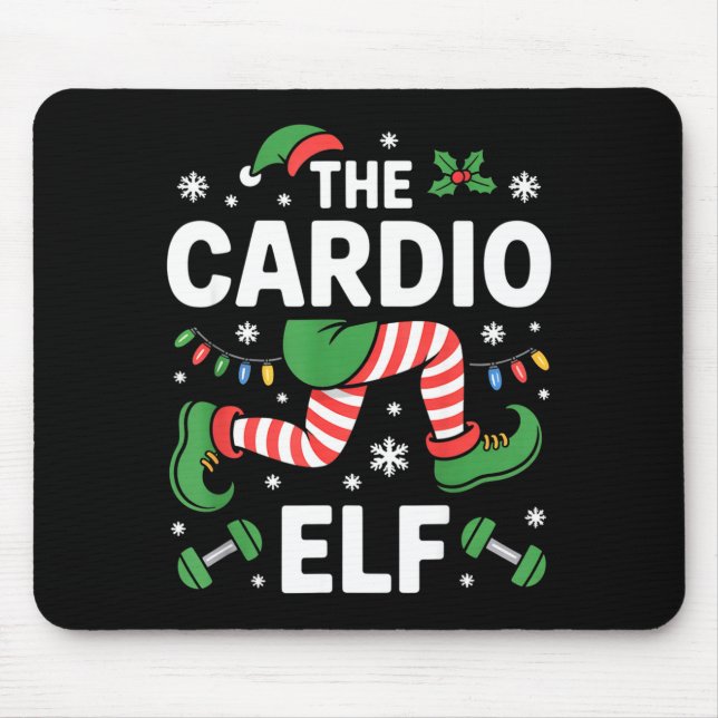 Alfombrilla De Ratón The Cardio Elf Funny Fitness Christmas Gym Workout (Frente)