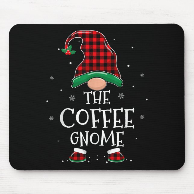 Alfombrilla De Ratón The Coffee Gnome Xmas Family Matching Plaid Christ (Frente)