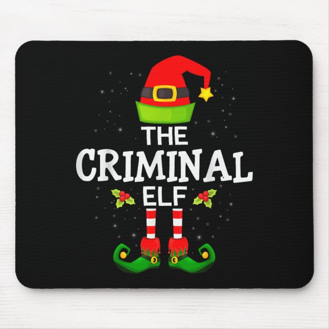 Alfombrilla De Ratón The Criminal Elf Christmas Family Matching Pajama  (Frente)