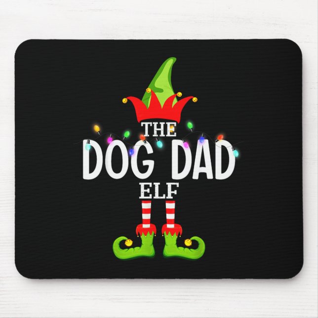 Alfombrilla De Ratón The Dog Dad Elf Christmas Matching Pajamas Men Wom (Frente)