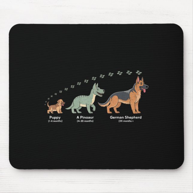 Alfombrilla De Ratón The Evolution Of A German Shepherd - Dog Owner Pet (Frente)