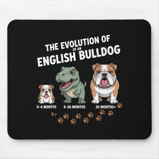 Alfombrilla De Ratón The Evolution Of An English Bulldog Funny  (Frente)