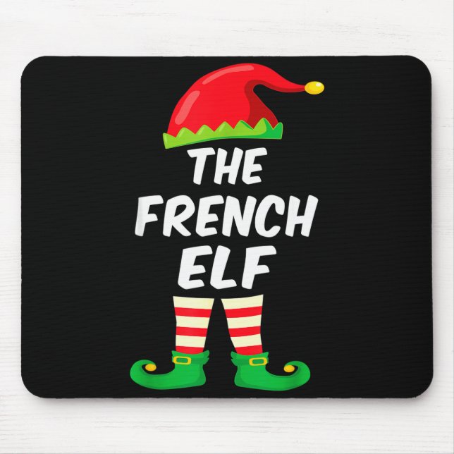 Alfombrilla De Ratón The French Elf Family Matching Funny Christmas Cos (Frente)