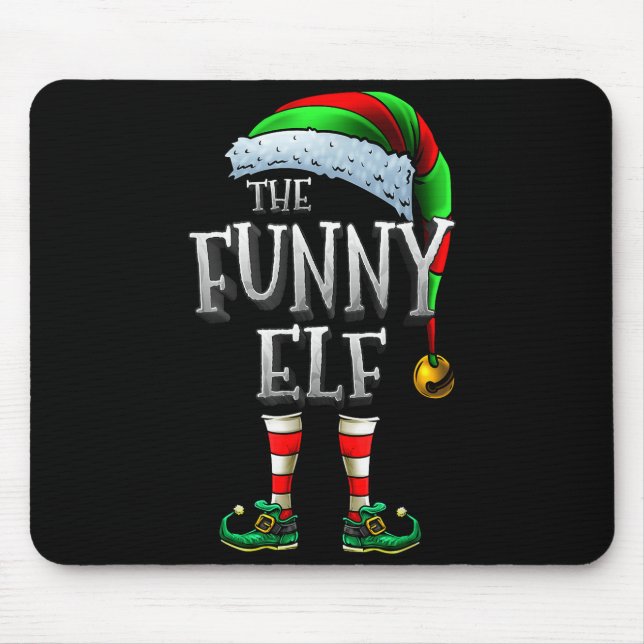 Alfombrilla De Ratón The Funny Elf Shirt Matching Family Funny Christma (Frente)
