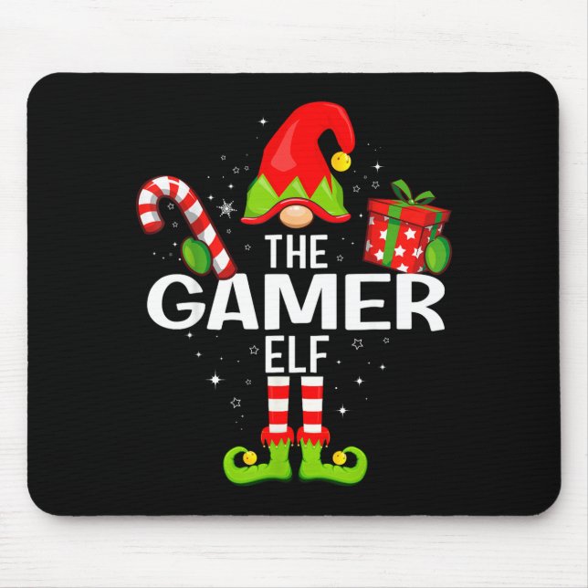 Alfombrilla De Ratón The Gamer Elf Family Christmas Pajama Xmas  (Frente)