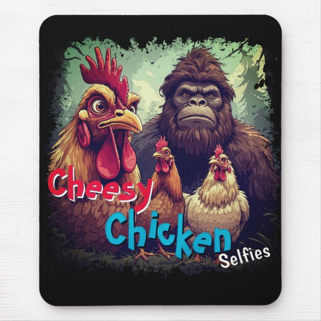 Alfombrilla De Ratón "The Ghost Photobomb Bigfoot" Cheesy Chickens  (Frente)
