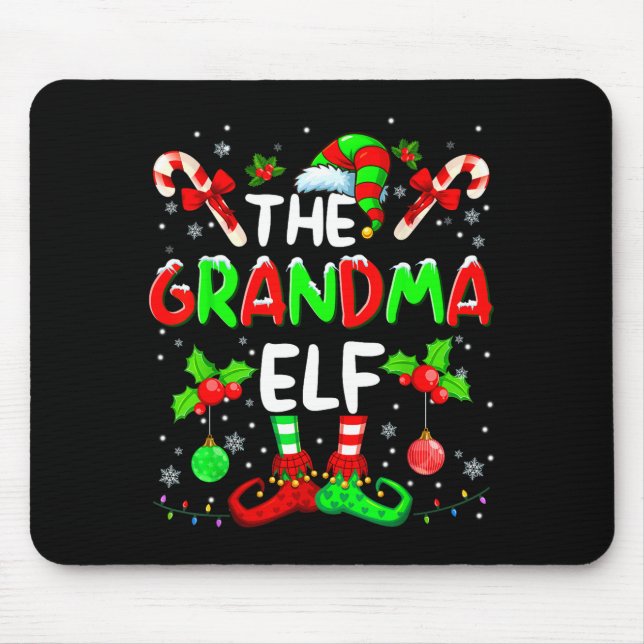 Alfombrilla De Ratón The Grandma Elf Costume Pajamas Pjs Christmas Xmas (Frente)