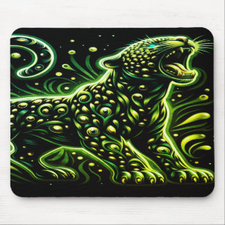 Alfombrilla De Ratón The Green Spotted Leopard On a Thick Laptop Tablet