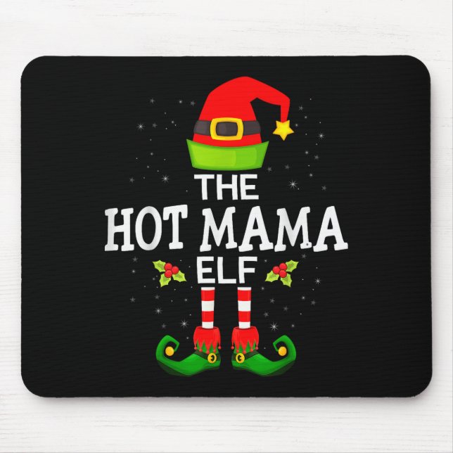 Alfombrilla De Ratón The Hot Mama Elf Christmas Family Matching Pajama  (Frente)