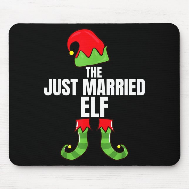 Alfombrilla De Ratón The Just Married Elf Matching Family Christmas Gro (Frente)