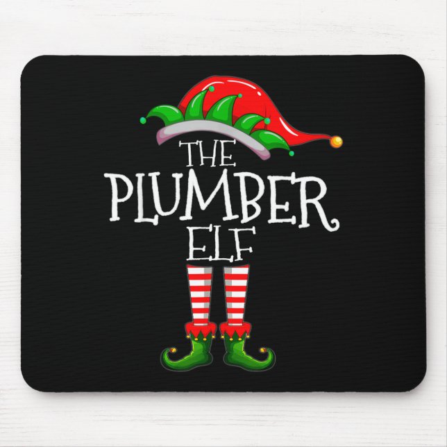 Alfombrilla De Ratón The Plumber Elf Christmas Gift, Plumbing Xmas Paja (Frente)